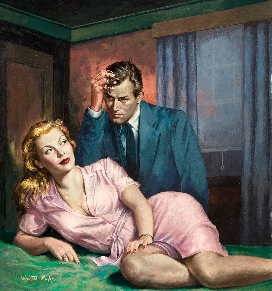Couple, Illustration For A Pulp Novel Cover by Walter Popp, 1956